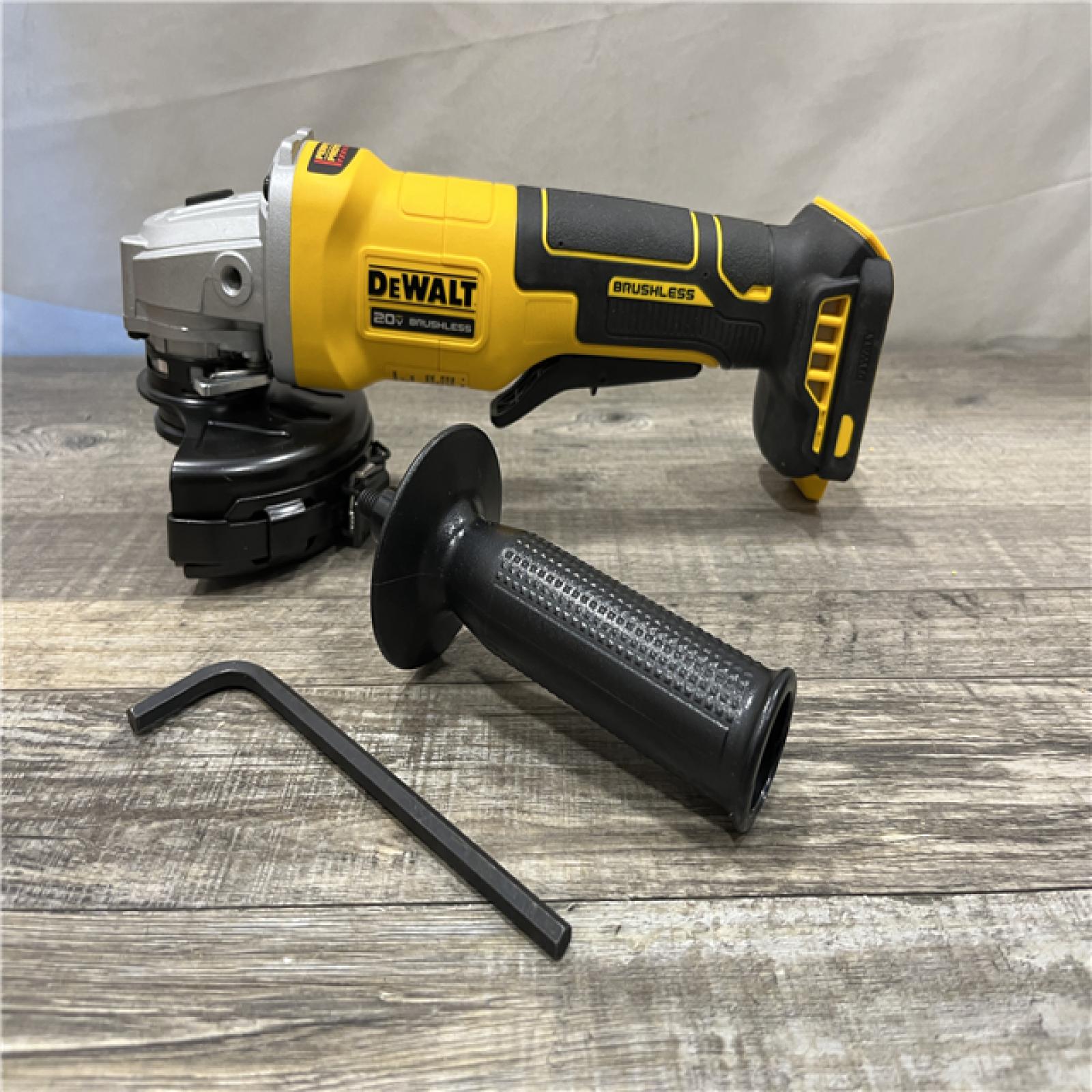 AS-IS DEWALT 20V MAX Cordless Brushless 4-1/2 in. Angle Grinder with Paddle Switch (Tool Only)