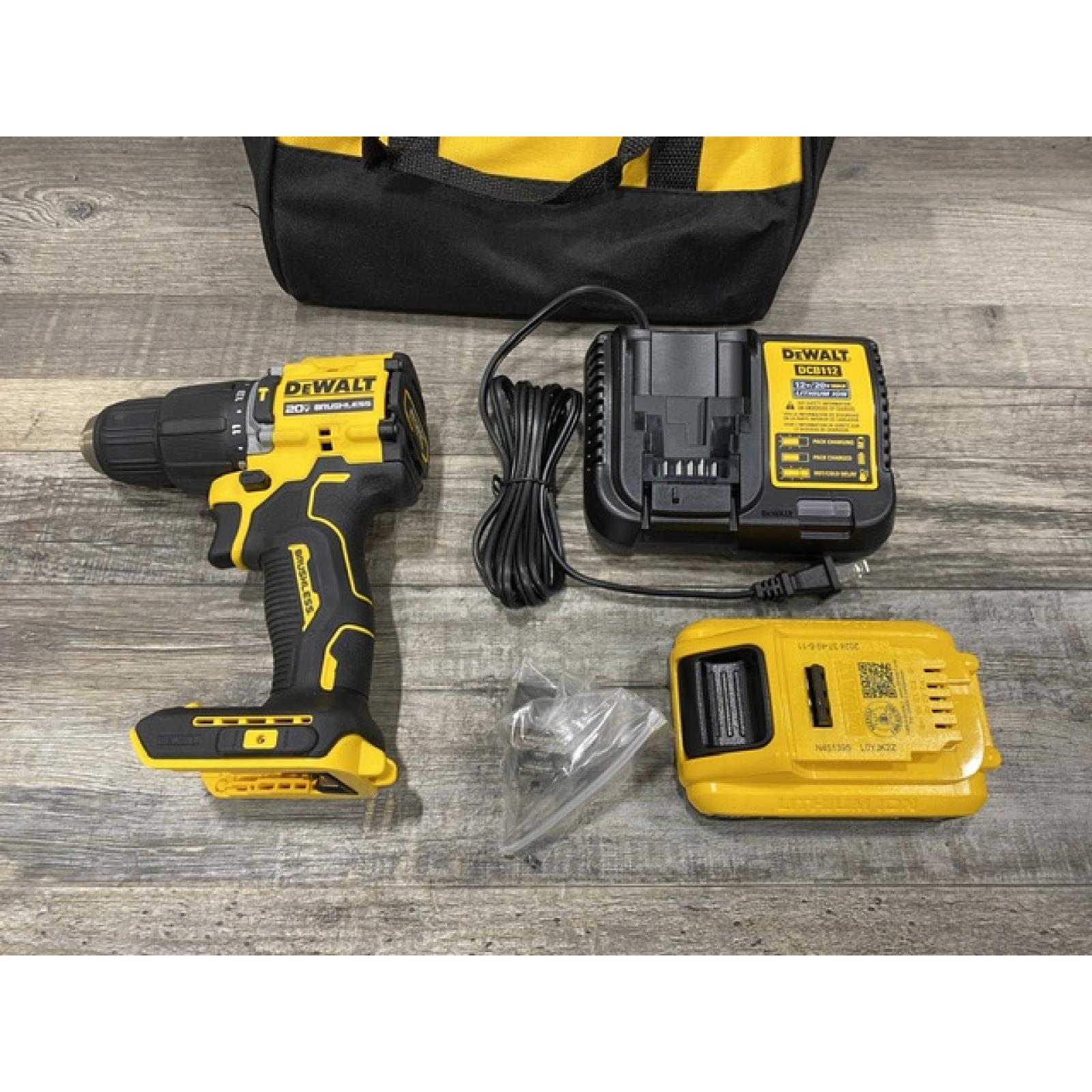 AS-IS DEWALT ATOMIC 20V Cordless 1/2 in. Compact Hammer Drill Kit