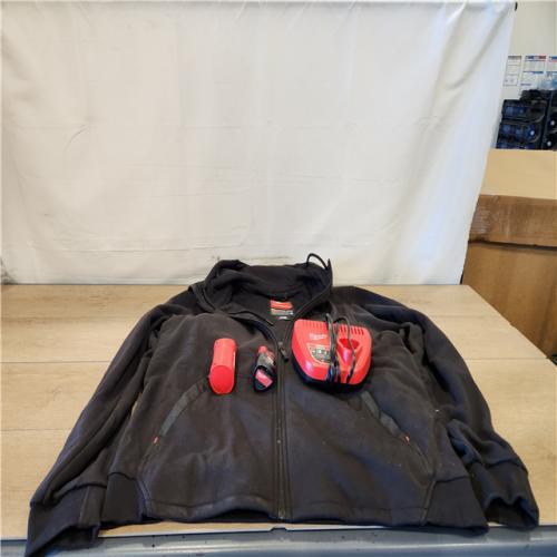 AS-IS- Men's Large M12 12-Volt Lithium-Ion Cordless Black Heated Jacket Hoodie Kit
