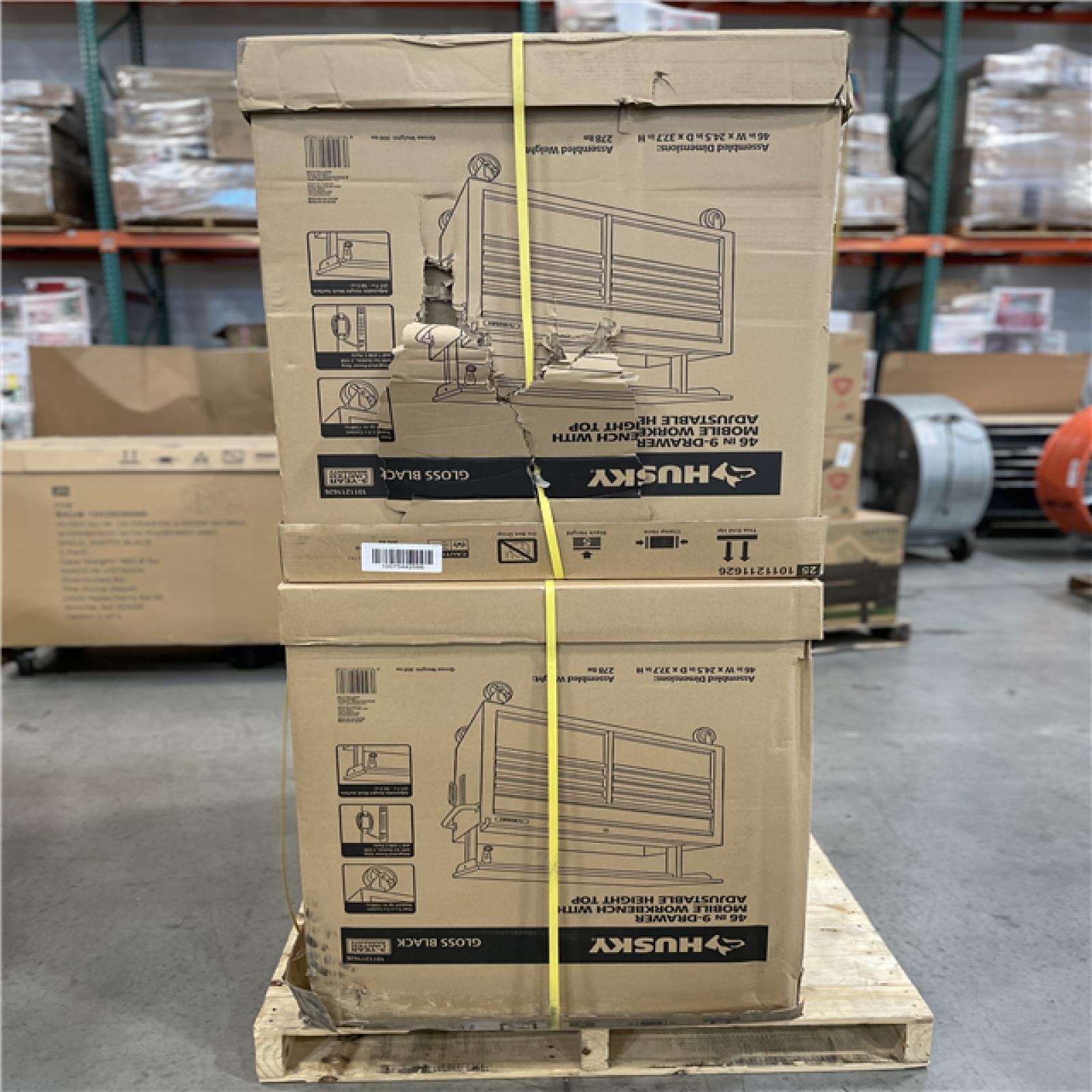 DALLAS LOCATION- AS-IS HUSKY 46 in. x 25 in. D 9-Drawer Mobile Workbench PALLET (2 UNITS)