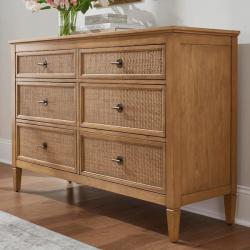 Phoenix NEW Home Decorators Collection Marsden Patina Wood Finish 6-Drawer Cane Dresser (54 in W. X 36 in H.)