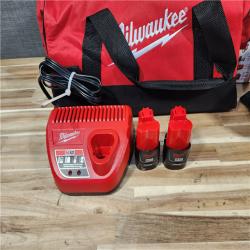 HOUSTON LOCATION - AS-IS Milwaukee M12 12V Lithium-Ion Cordless 4 TOOL Combo Kit