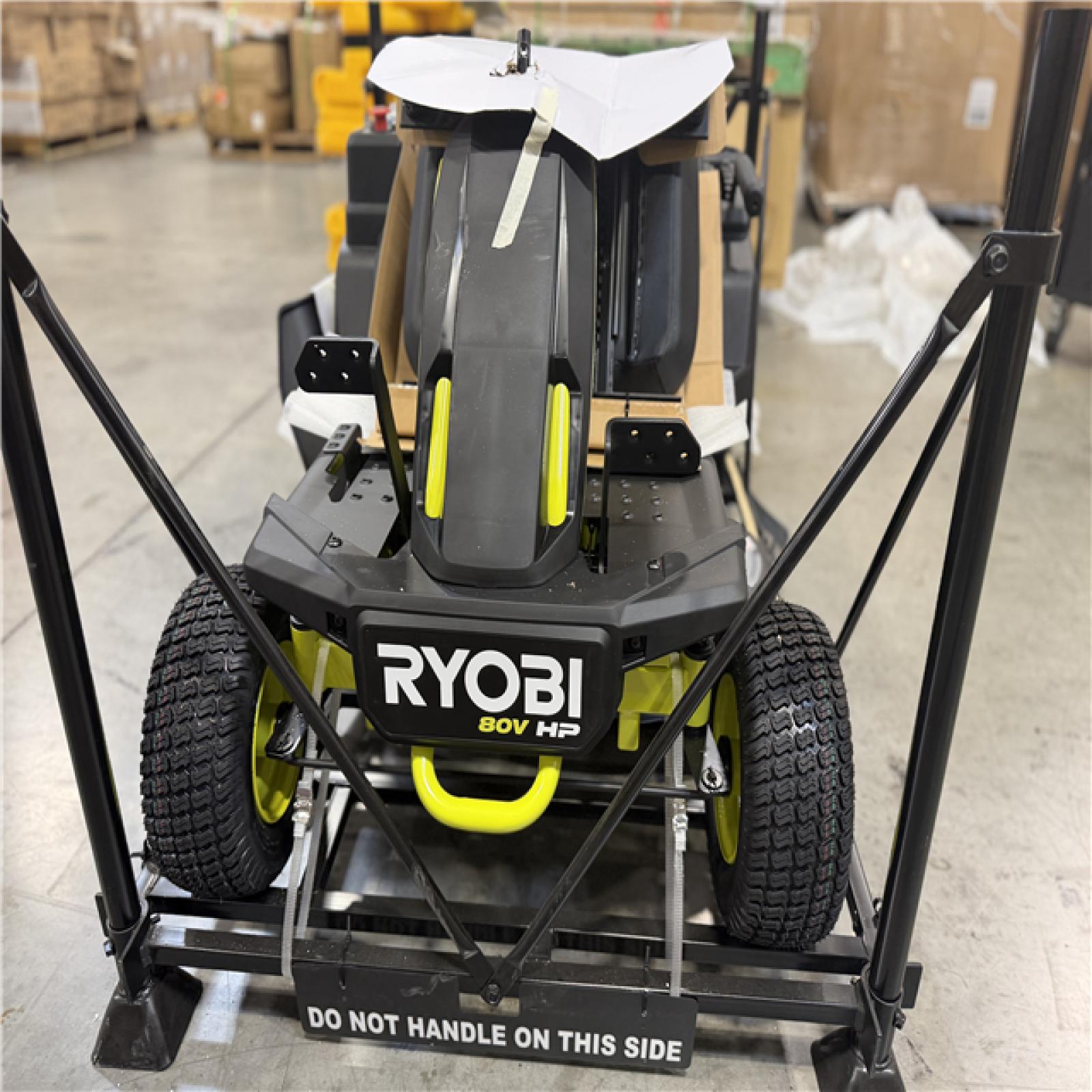 DALLAS LOCATION -  RYOBI R1 80V HP Brushless Lithium Battery Cordless Electric 30 in. Riding Lawn Mower with 14 Ah Battery and Charger