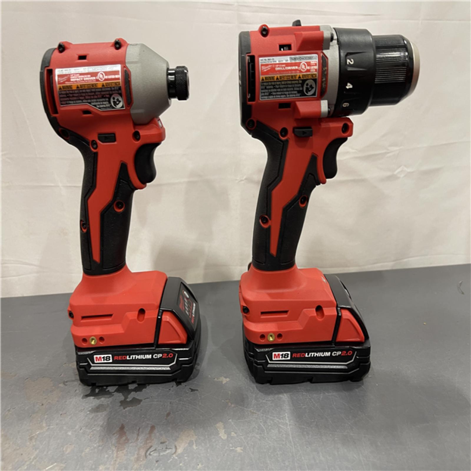 AS-IS - Milwaukee M18 18V Lithium-Ion Brushless Cordless Compact Drill/Impact Combo Kit