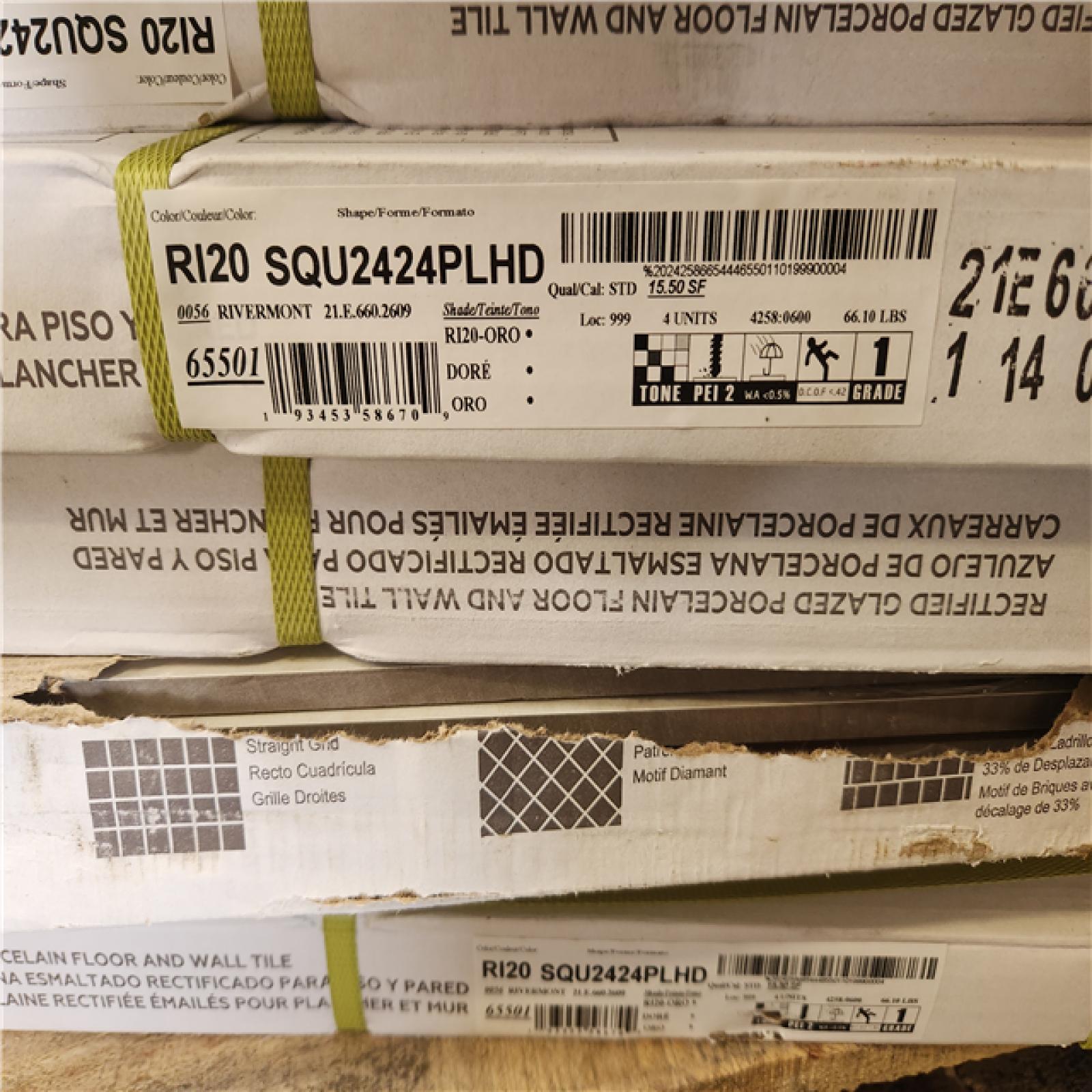 Phoenix Daltile Rivermont Oro 24 in. x 24 in. Polished Porcelain Stone Look Floor and Wall Tile (325 sq. ft./22 case)