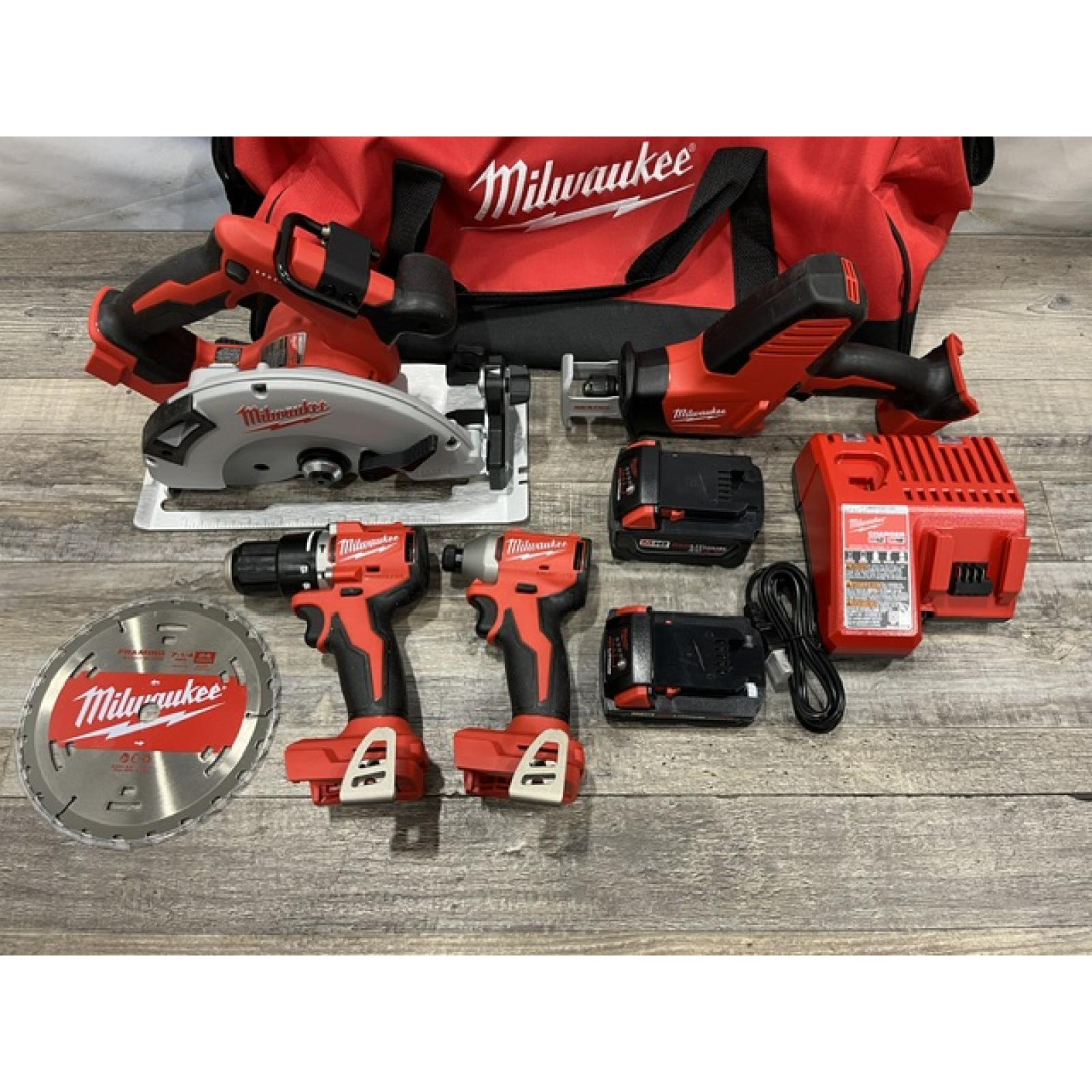 AS-IS Milwaukee 18-Volt Lithium-Ion Brushless Cordless (4-Tool) Combo Kit