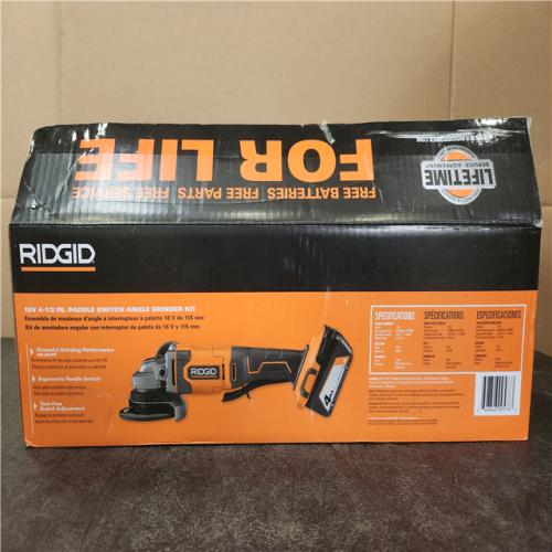 Phoenix LIKE NEW RIDGID 18V Cordless 4-1/2 in. Angle Grinder Kit with 4.0 Ah Battery and Charger