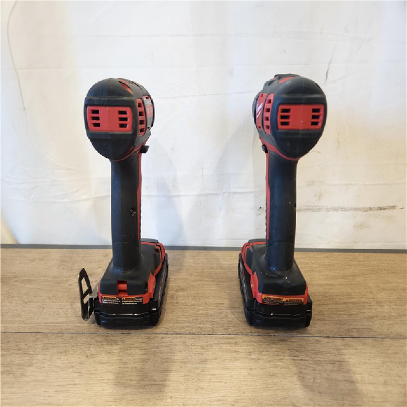 AS-IS- Milwaukee  18V Lithium-Ion Cordless Drill Driver/Impact Driver Combo Kit