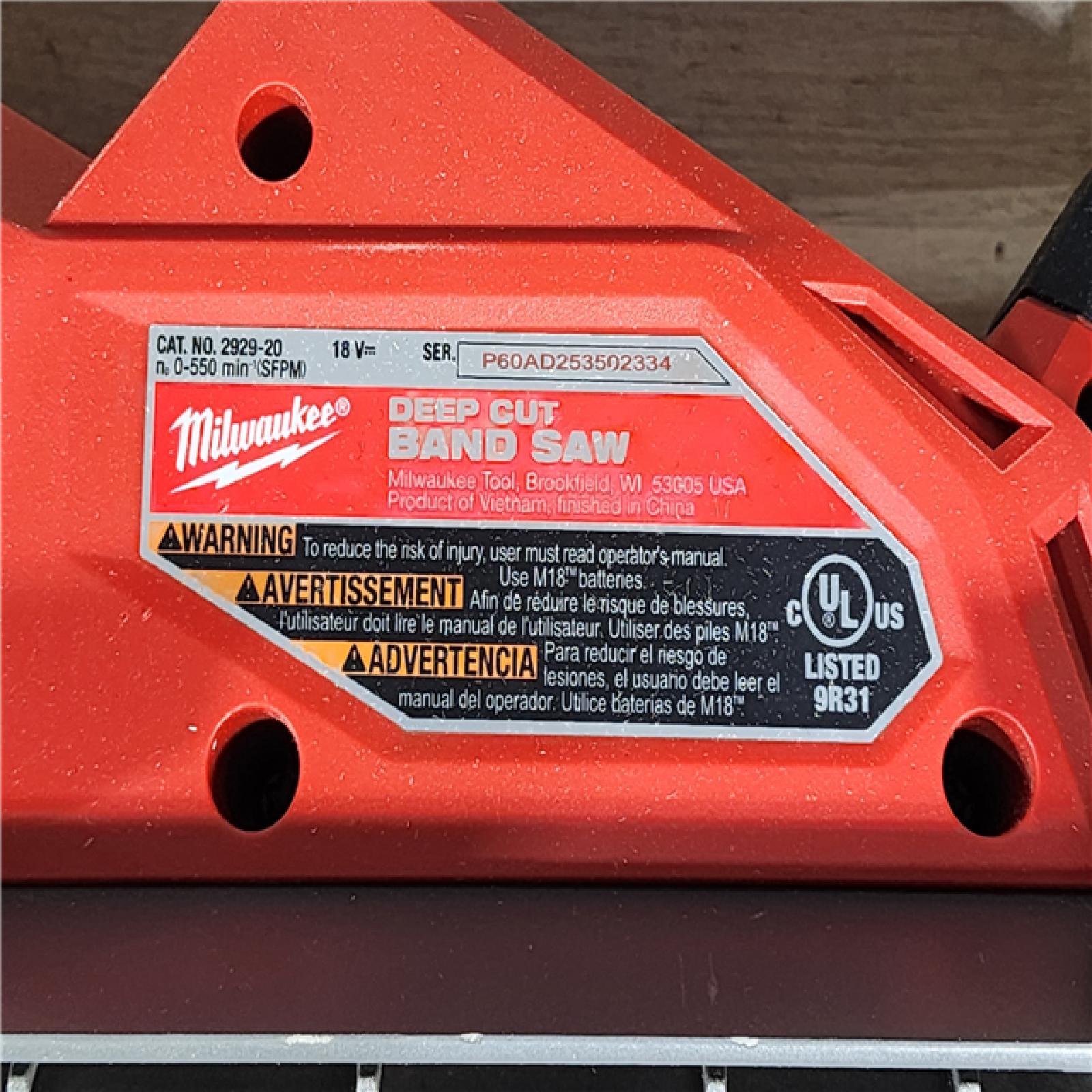 HOUSTON LOCATION - AS-IS Milwaukee  FUEL 18V Lithium-Ion Brushless Cordless Deep Cut Band Saw (Tool-Only)