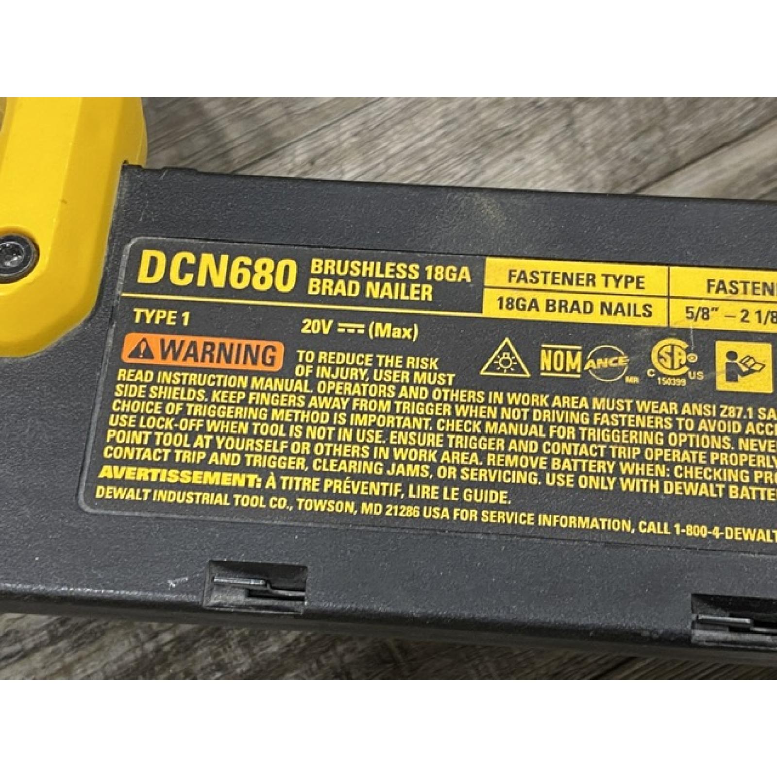 AS-IS DEWALT 20V MAX XR Lithium-Ion Electric Cordless 18-Gauge Brad Nailer (Tool Only)