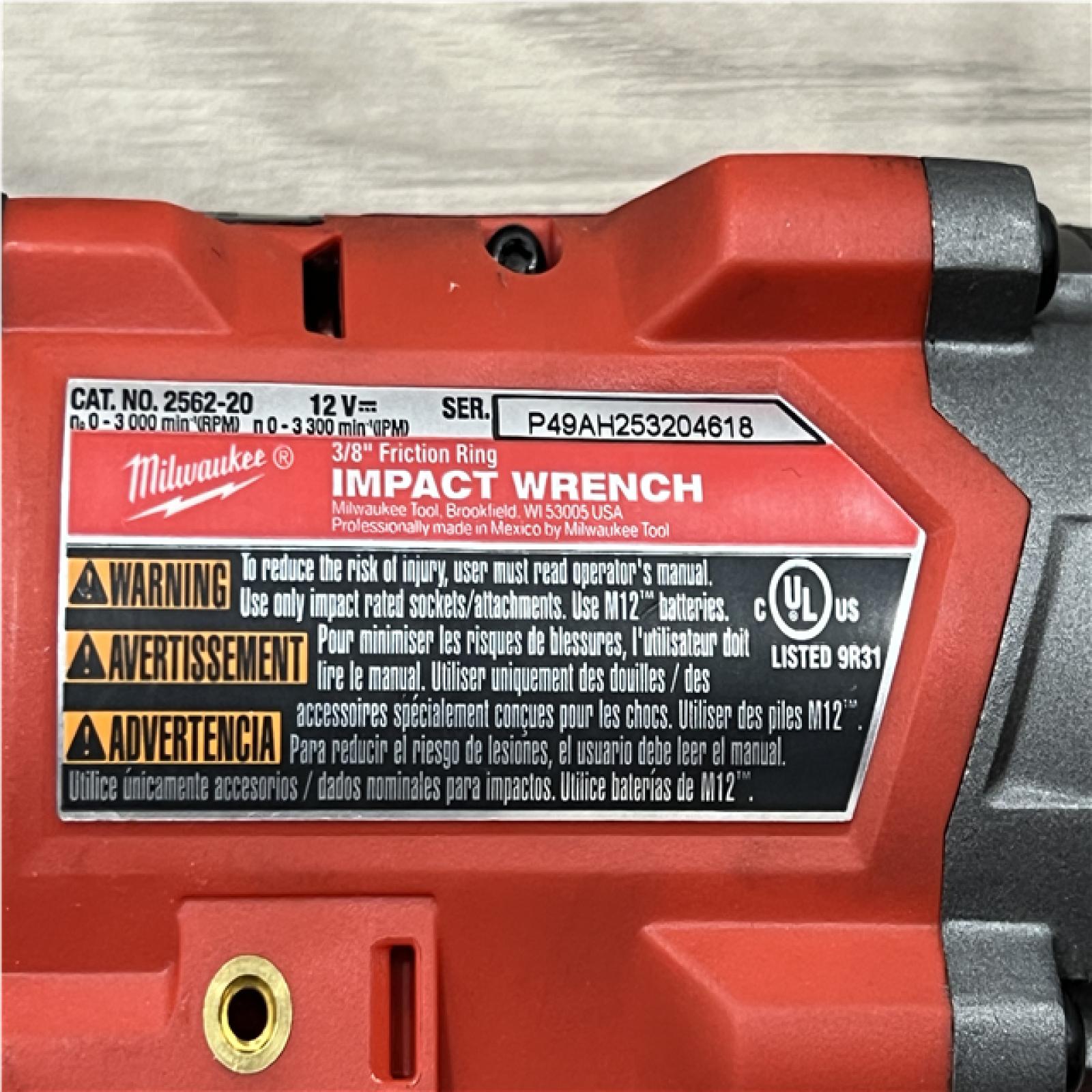 AS-IS Milwaukee FUEL 12V Li-Ion Brushless Cordless Stubby 3/8 in. Impact Wrench Kit