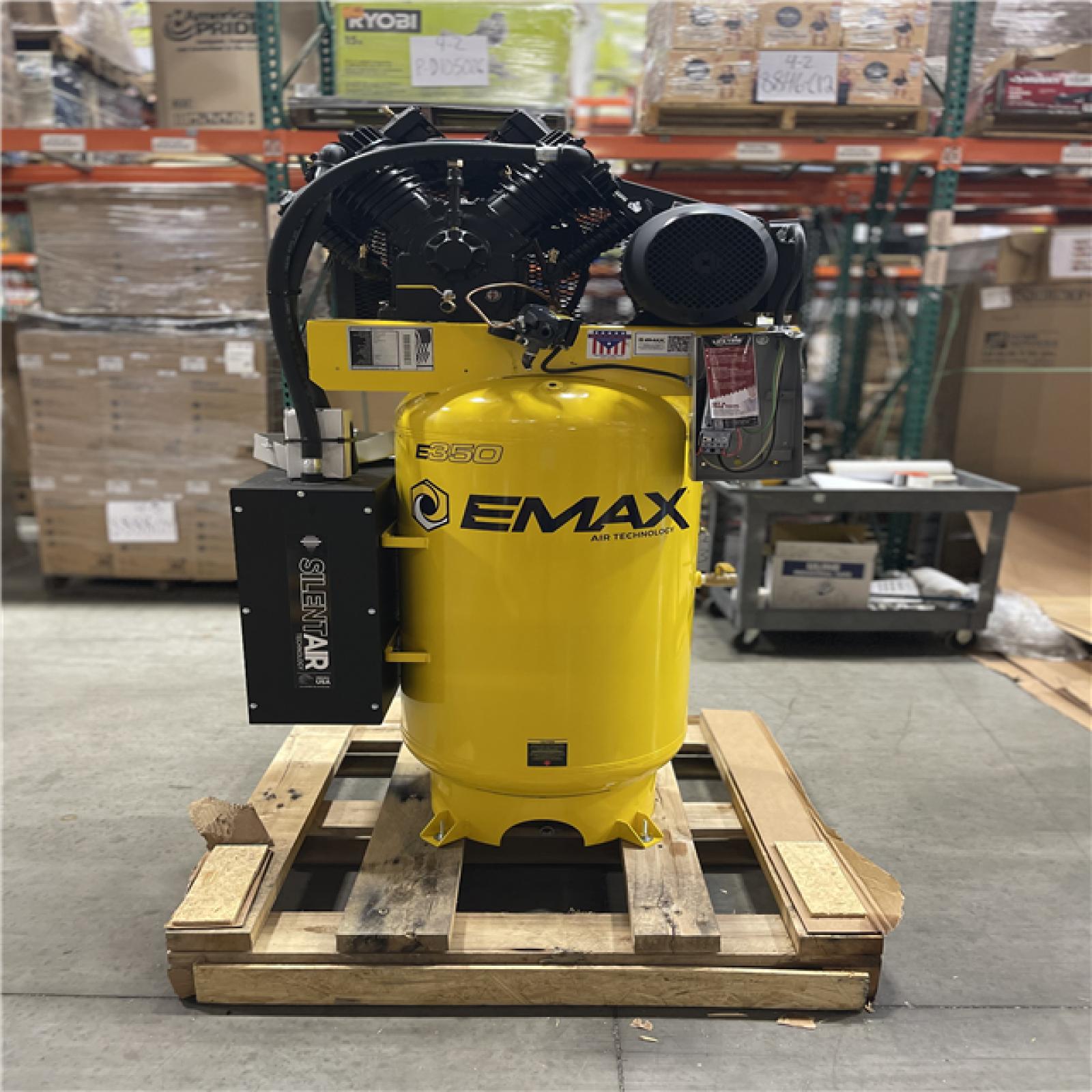 DALLAS LOCATION- AS-IS EMAX 80 Gal. 10 HP V4 1-Phase Silent Air 175 PSI Electric Air Compressor