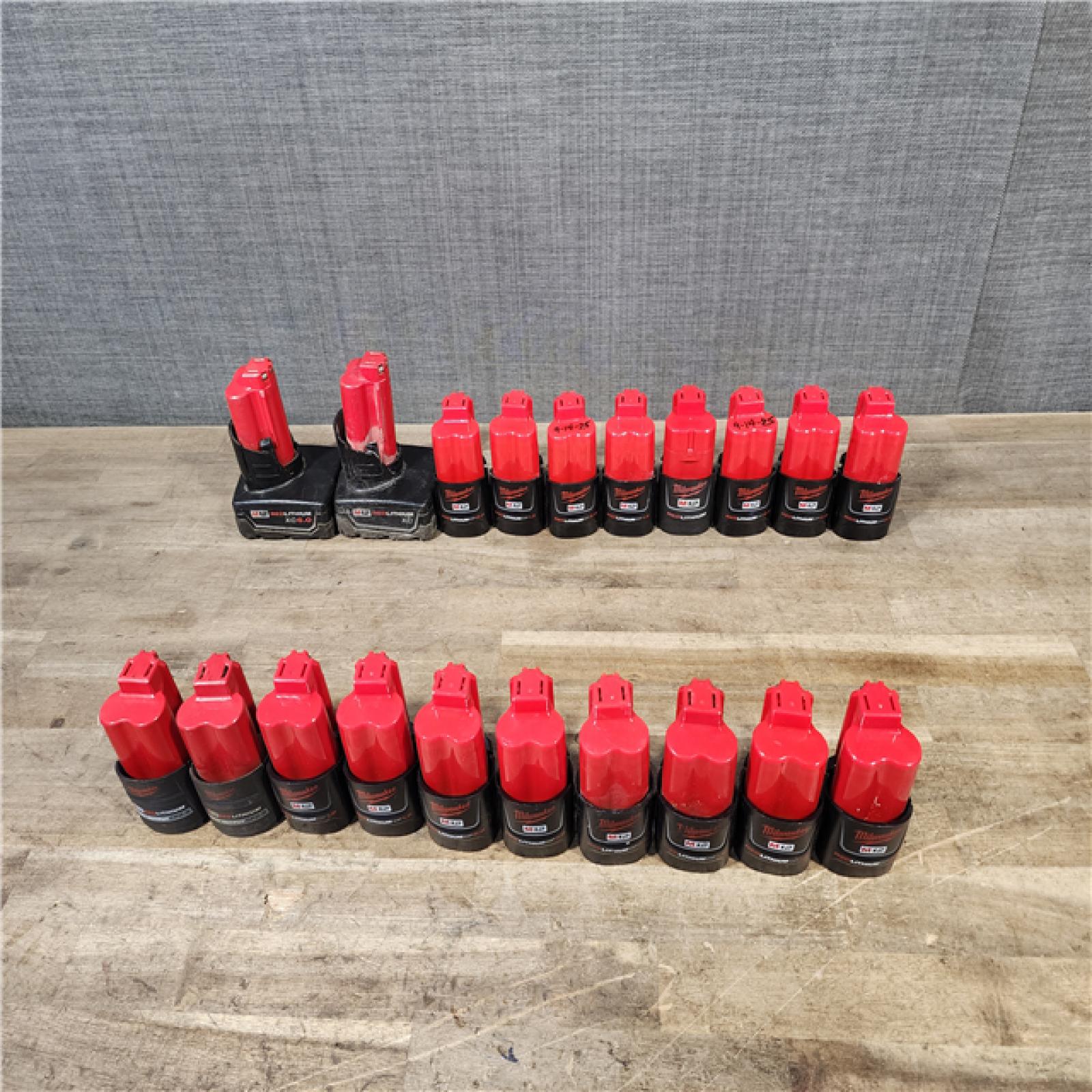 HOUSTON LOCATION - AS-IS MILWAUKEE BATTERY PACK QTY - 20