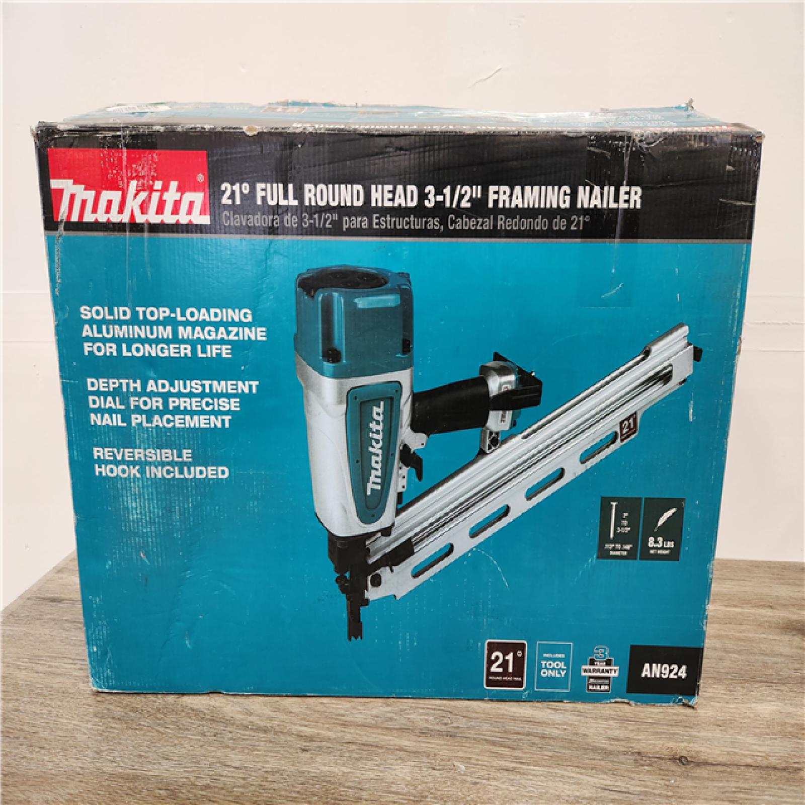 Phoenix Location Appears NEW Makita Pneumatic 3-1/2 in. 21° Full Round Head Corded Framing Nailer AN924