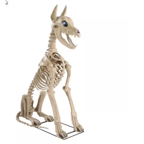 DALLAS LOCATION-  AS-IS Home Accents Holiday 5 ft. Grave & Bones Skelly's Sitting Dog with LifeEyes™ LCD Eyes H22