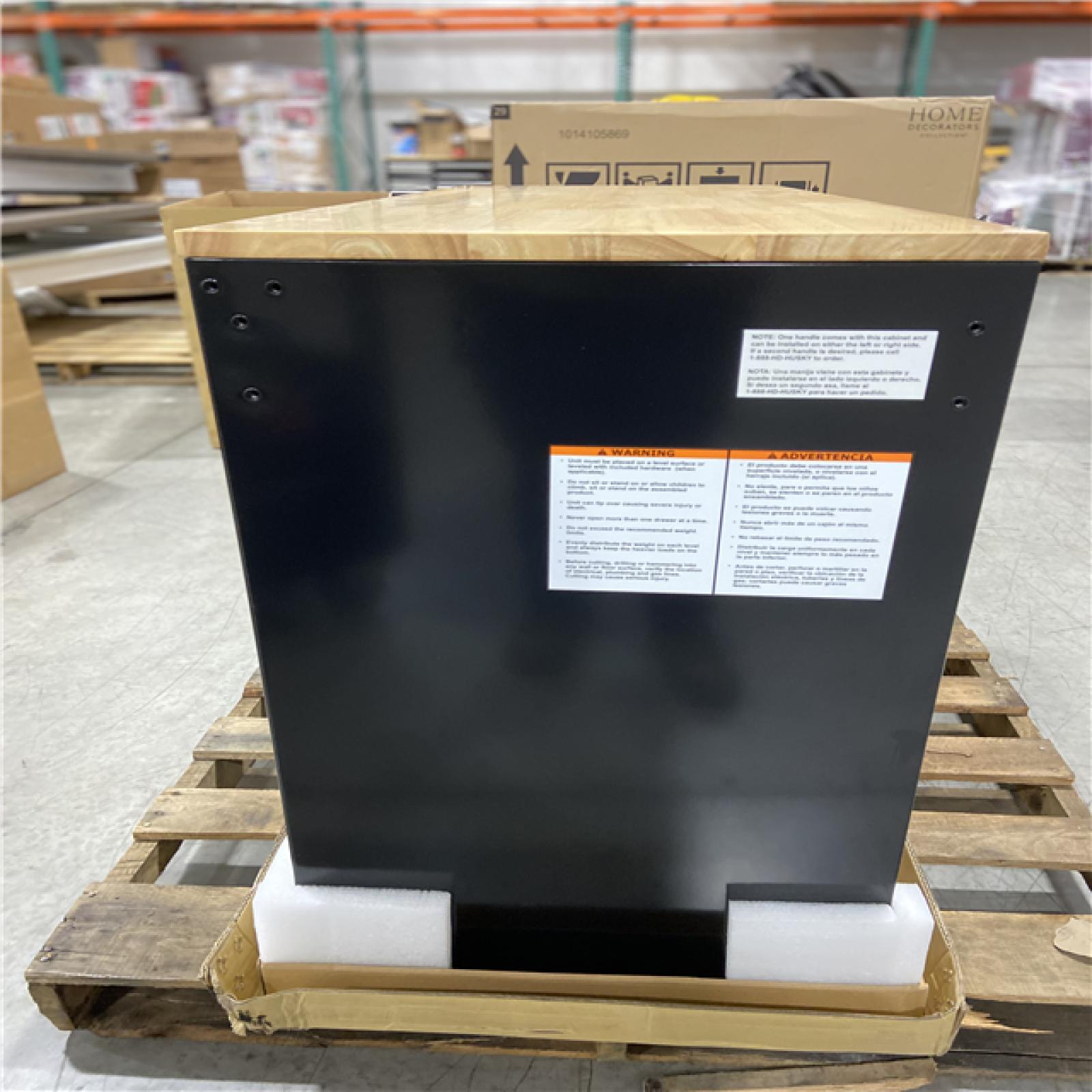 DALLAS LOCATION  - Husky Tool Storage 46 in. W x 18 in. D 9-Drawer Mobile Workbench Cabinet in Gloss Black