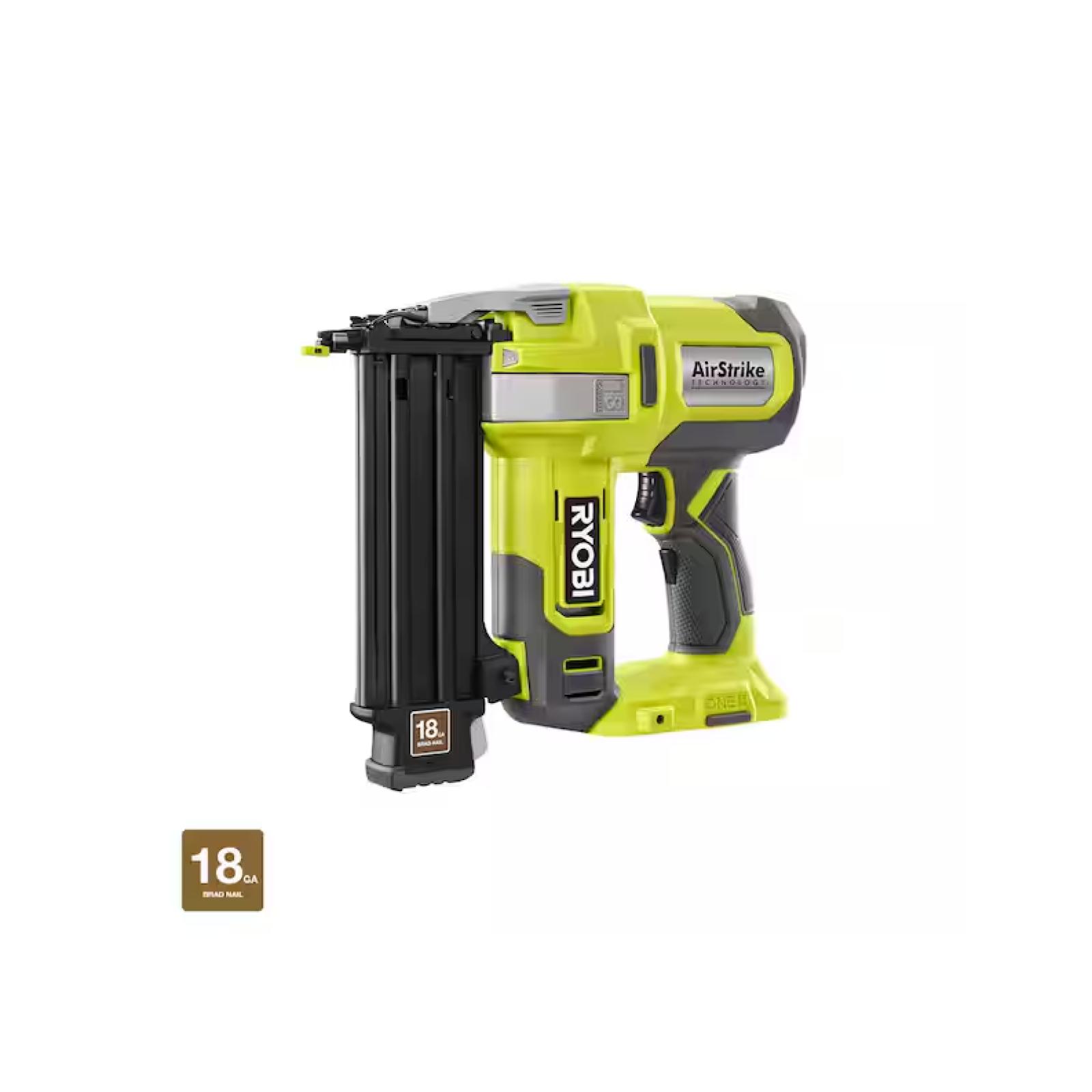 NEW! - RYOBY ONE+ 18V 18-Gauge Cordless AirStrike Brad Nailer (Tool Only) -(4 UNITS)