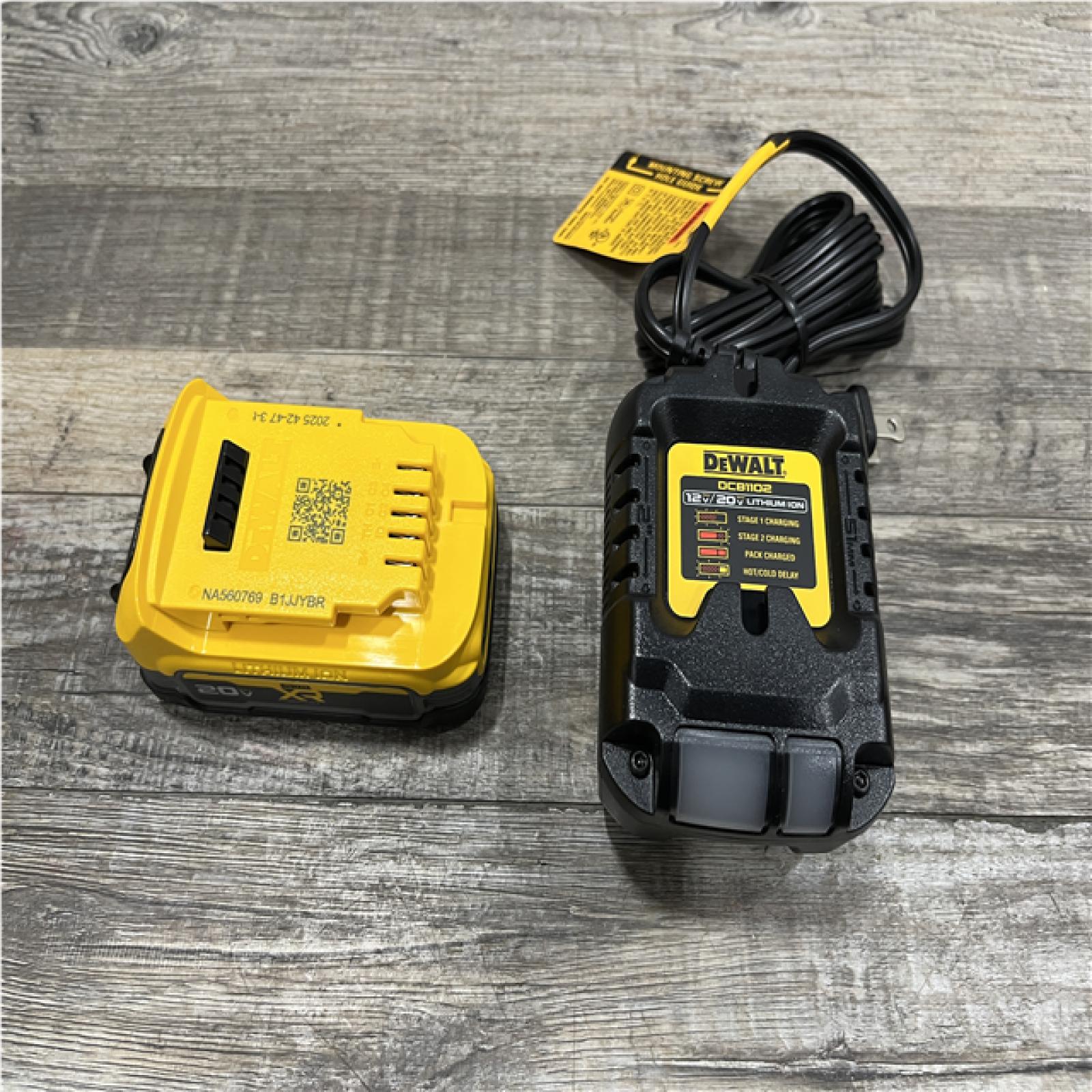 AS-IS DEWALT 20V MAX XR POWERSTACK Lithium-Ion Battery Starter Kit with 1.7Ah Battery and Charger