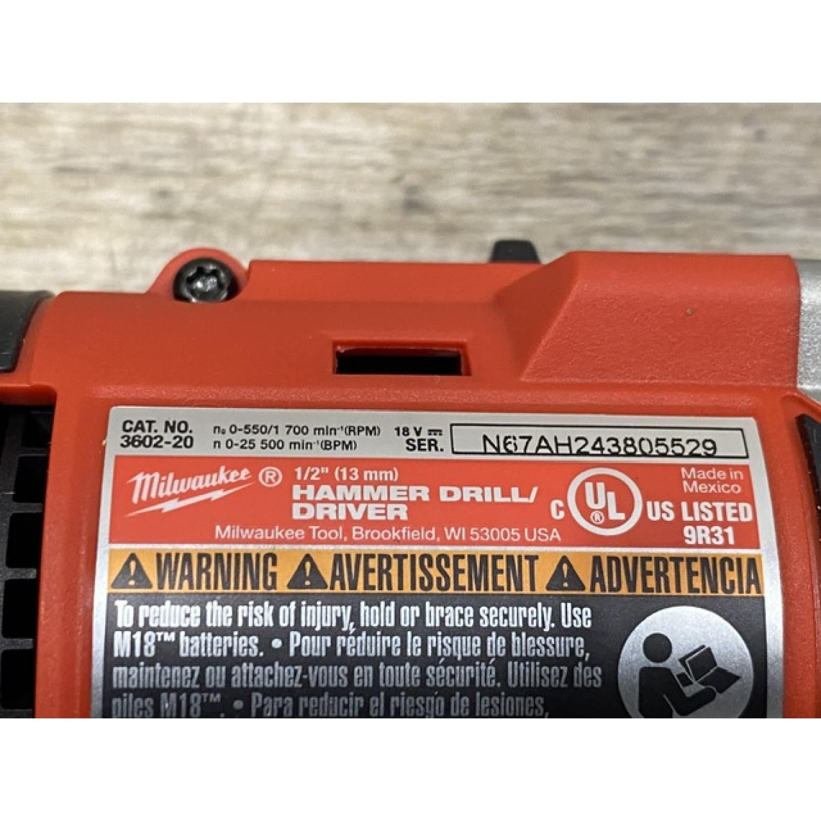 AS-IS Milwaukee 18V Lithium-Ion Brushless Cordless 1/2 in. Compact Hammer Drill/Driver Kit