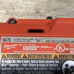 AS-IS Milwaukee 18V Lithium-Ion Brushless Cordless 1/2 in. Compact Hammer Drill/Driver Kit