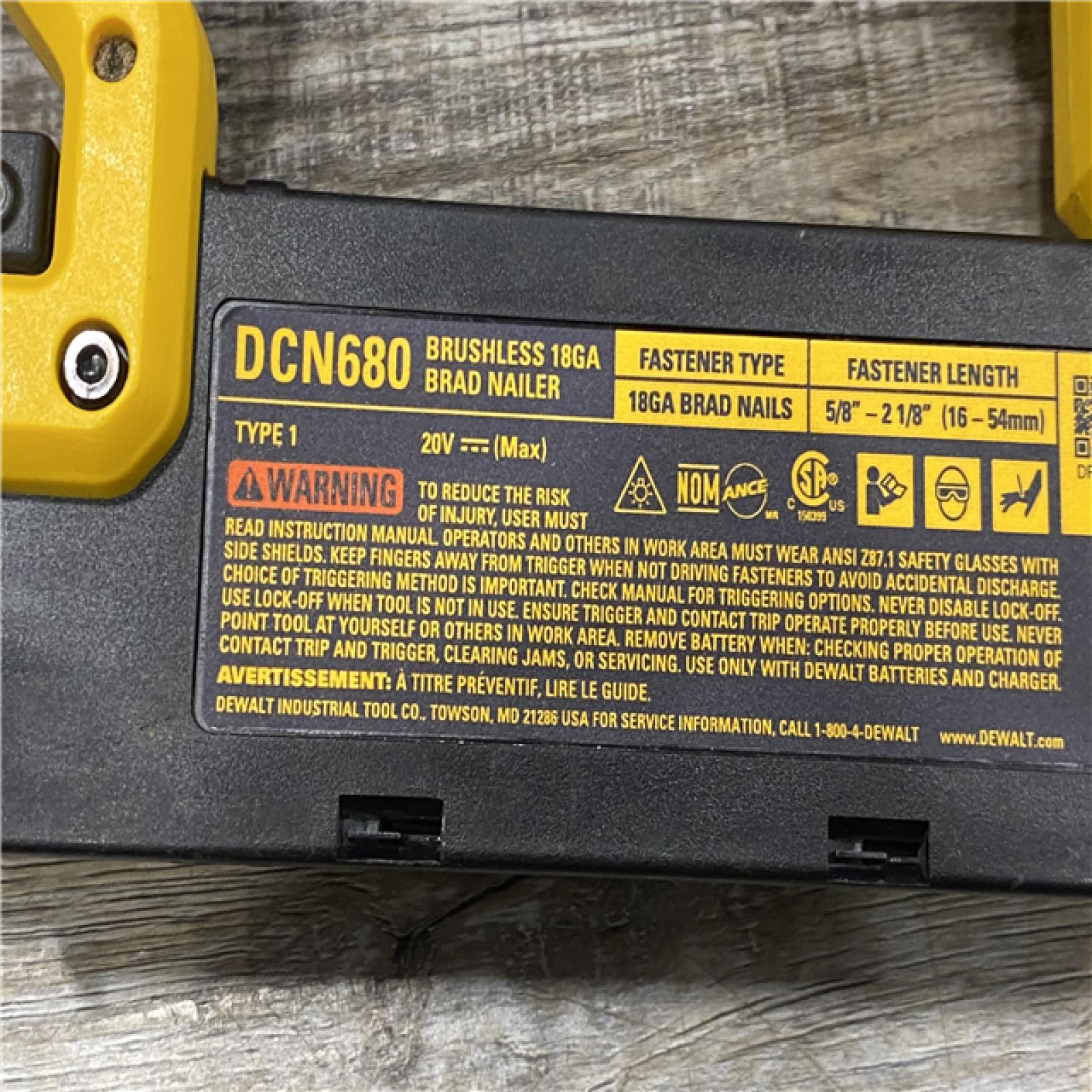 AS-IS DEWALT 20V MAX XR Lithium-Ion Electric Cordless 18-Gauge Brad Nailer (Tool Only)