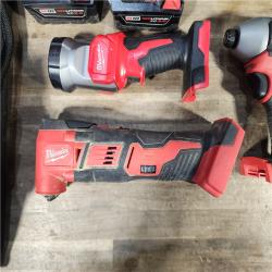 HOUSTON LOCATION - AS-IS MILWAUKEE 7 TOOL COMBO KIT W/ (2) BATTERY & CHARGER