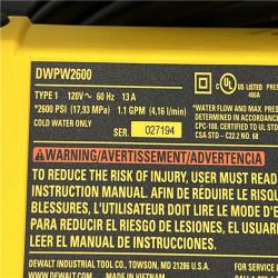 AS-IS DEWALT 2600 PSI 1.1 GPM Cold Water Electric Pressure Washer