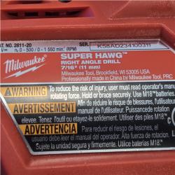AS-IS Milwaukee FUEL 18V Lithium-Ion Brushless Cordless GEN 2 SUPER HAWG 7/16 in. Right Angle Drill (Tool-Only)