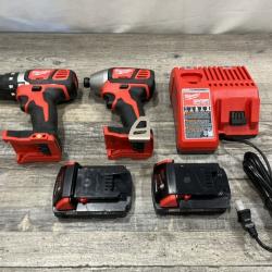 AS-IS Milwaukee 18V Lithium-Ion Cordless Drill Driver/Impact Driver Combo Kit