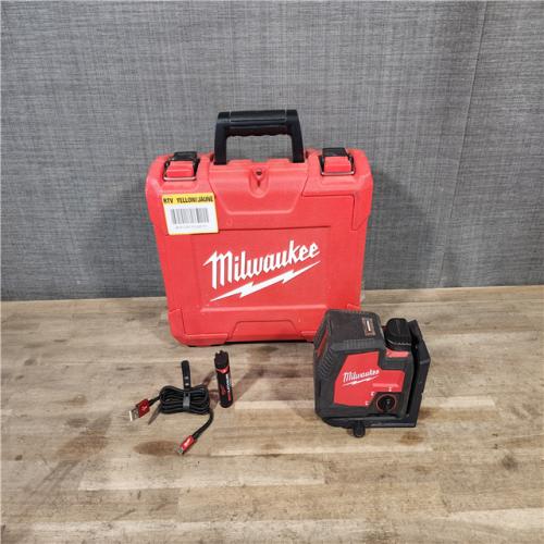 HOUSTON LOCATION - AS-IS MILWAUKEE 100 Ft. REDLITHIUM Lithium-Ion USB Green Rechargeable Cross Line Laser Level