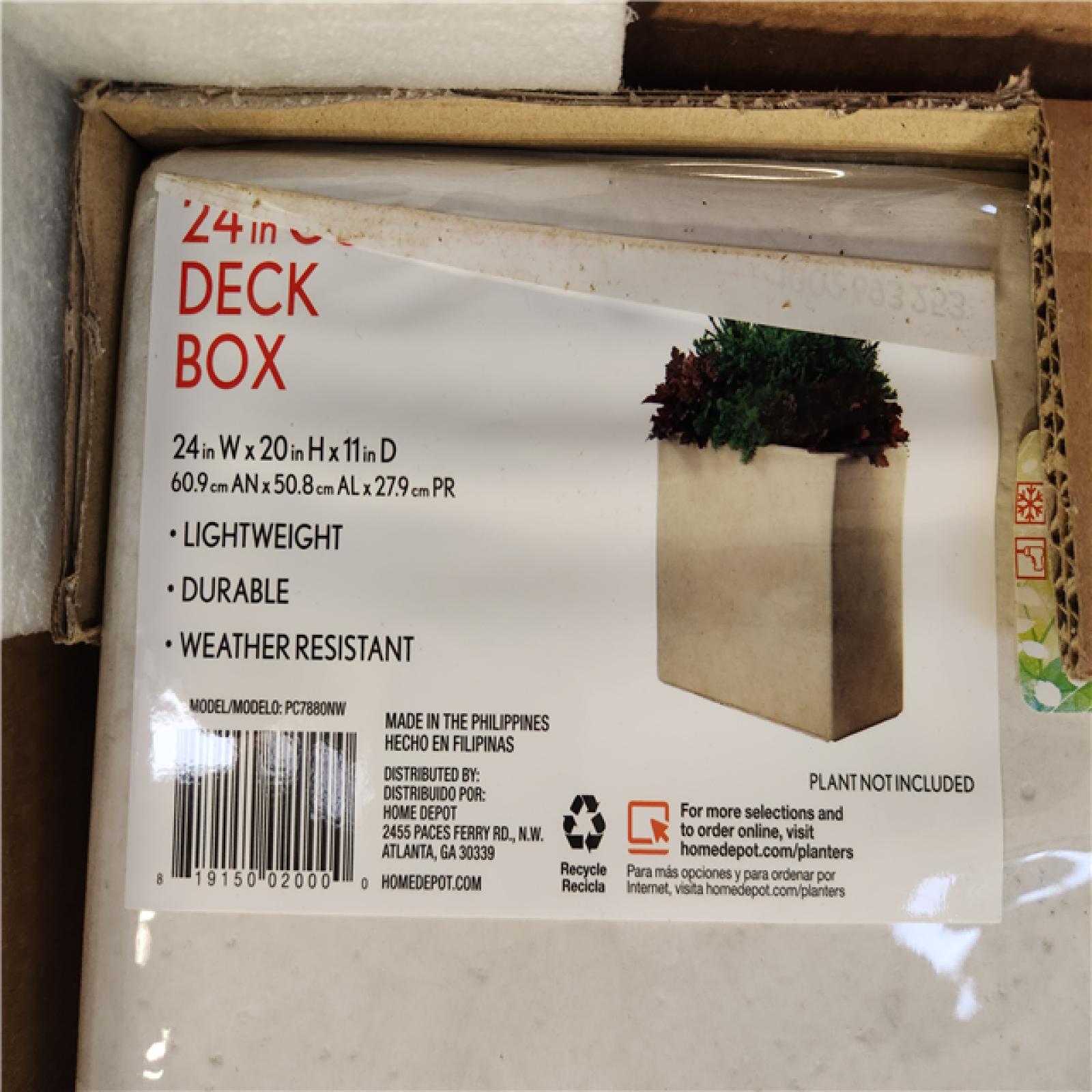 Phoenix Location 20 in. H x 24 in. x 11 in. Composite White Wash Deck Box in a Smooth Cement Finish (5 Boxes)