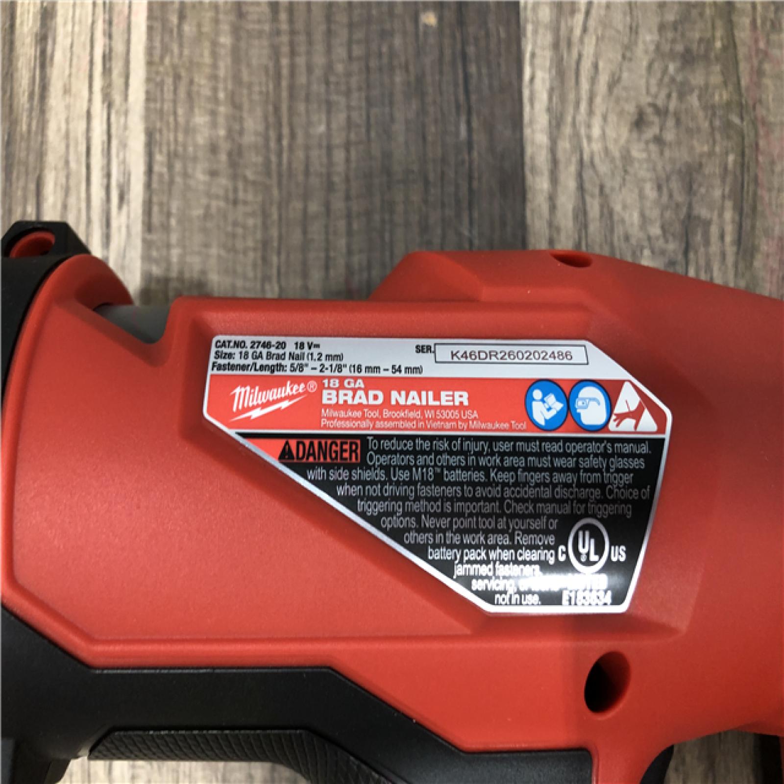AS-IS Milwaukee FUEL 18-Volt Lithium-Ion Brushless Cordless Gen II 18-Gauge Brad Nailer (Tool-Only)