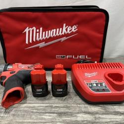 AS-IS Milwaukee FUEL 12-Volt Lithium-Ion Brushless Cordless 1/4 in. Hex 2-Speed Screwdriver Kit