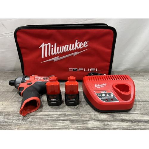 AS-IS Milwaukee FUEL 12-Volt Lithium-Ion Brushless Cordless 1/4 in. Hex 2-Speed Screwdriver Kit