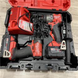 AS-IS Milwaukee FUEL 18V Lithium-Ion Brushless Cordless Hammer Drill and Impact Driver Combo Kit
