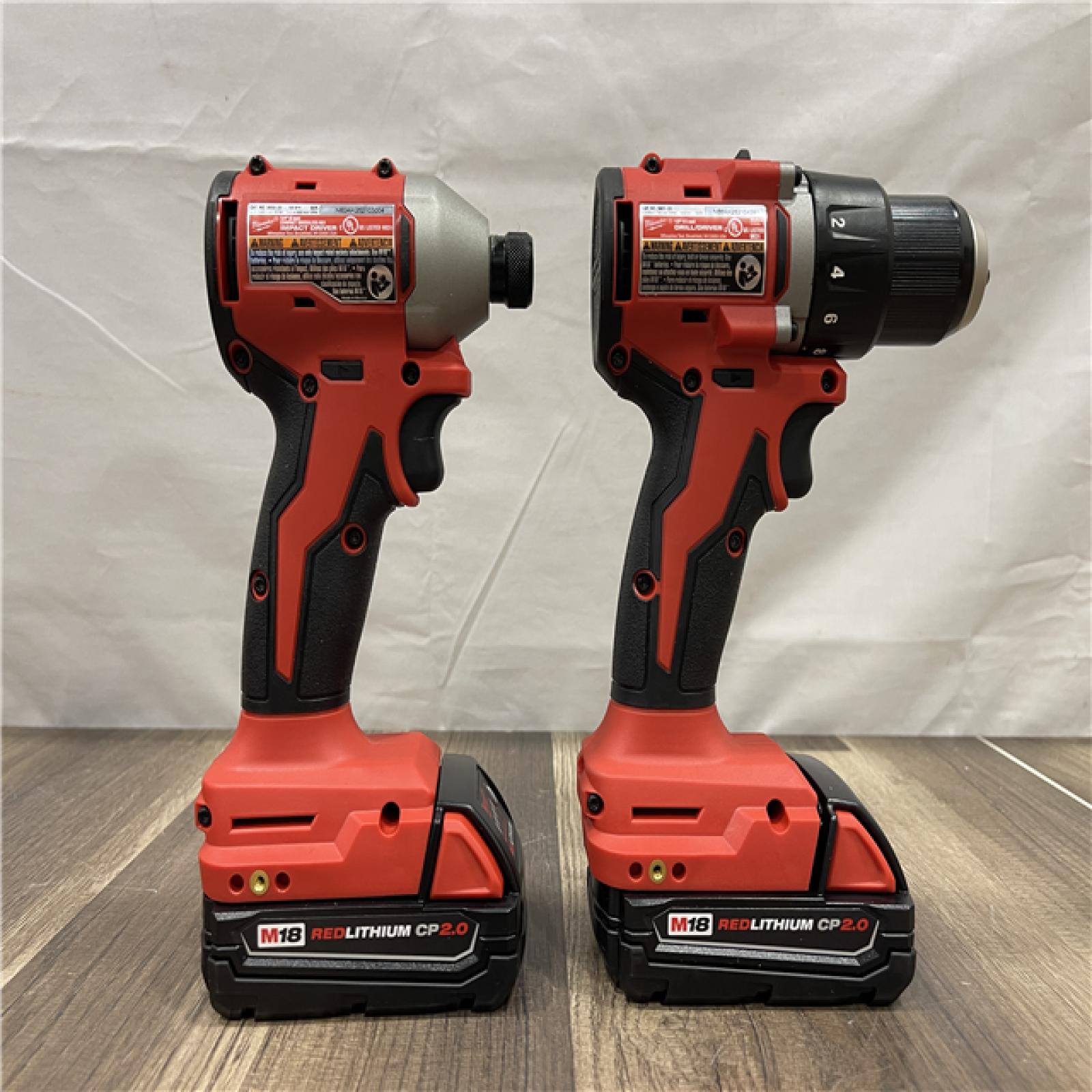 AS-IS Milwaukee M18 18V Lithium-Ion Brushless Cordless Compact Drill/Impact Combo Kit
