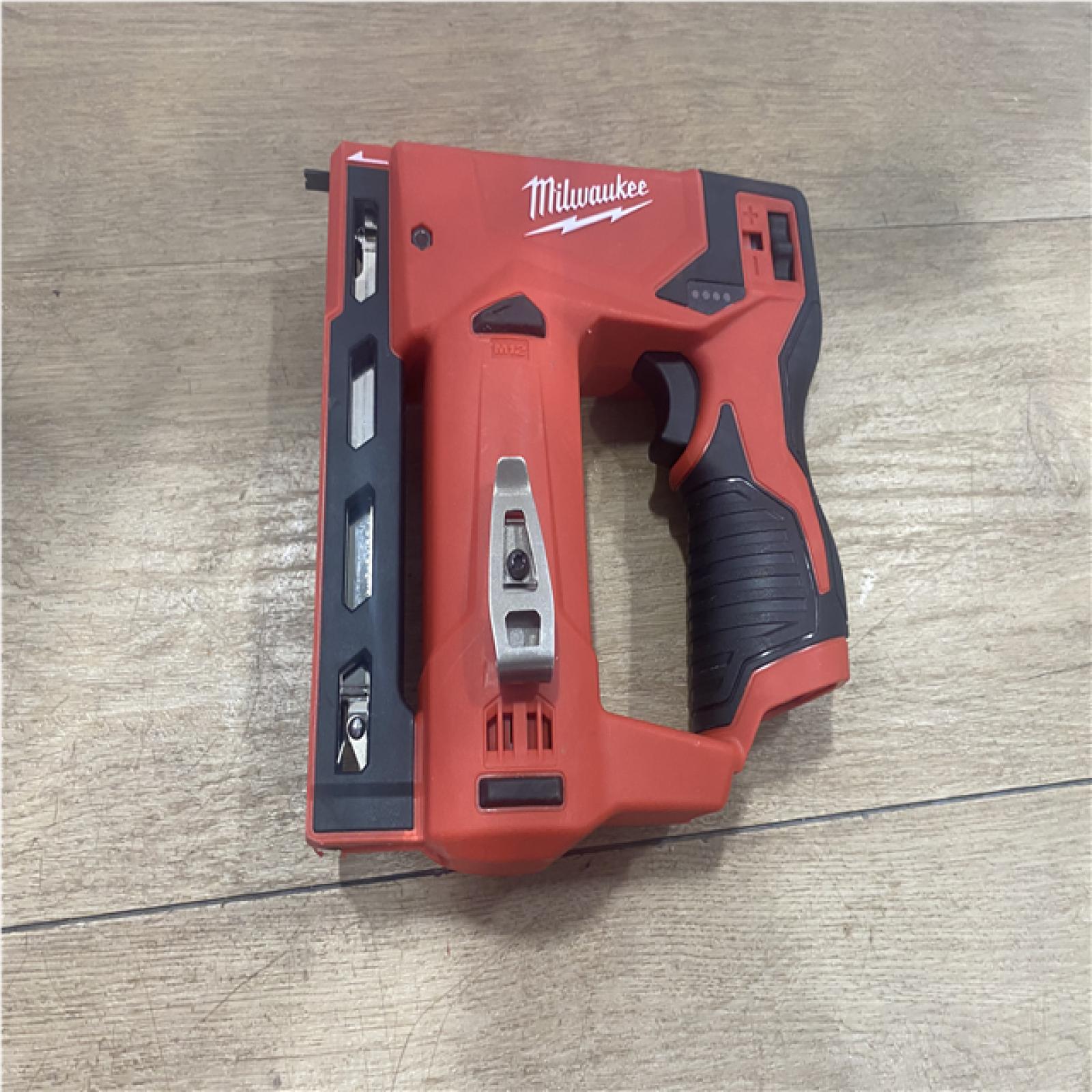 AS-IS Milwaukee 12-Volt Lithium-Ion Cordless 3/8 in. Crown Stapler (Tool-Only)