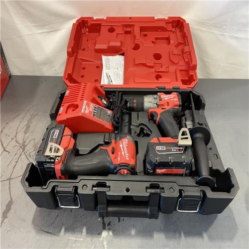 AS-IS - MILWAUKEE FUEL 18V Lithium-Ion Brushless Cordless Hammer Drill and Impact Driver (2 Tool) Combo Kit