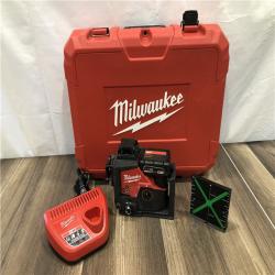 AS-IS Milwaukee 12-Volt Lithium-Ion Cordless Green 250 ft. 3-Plane Laser Level Kit