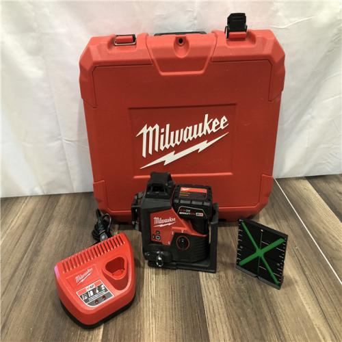 AS-IS Milwaukee 12-Volt Lithium-Ion Cordless Green 250 ft. 3-Plane Laser Level Kit