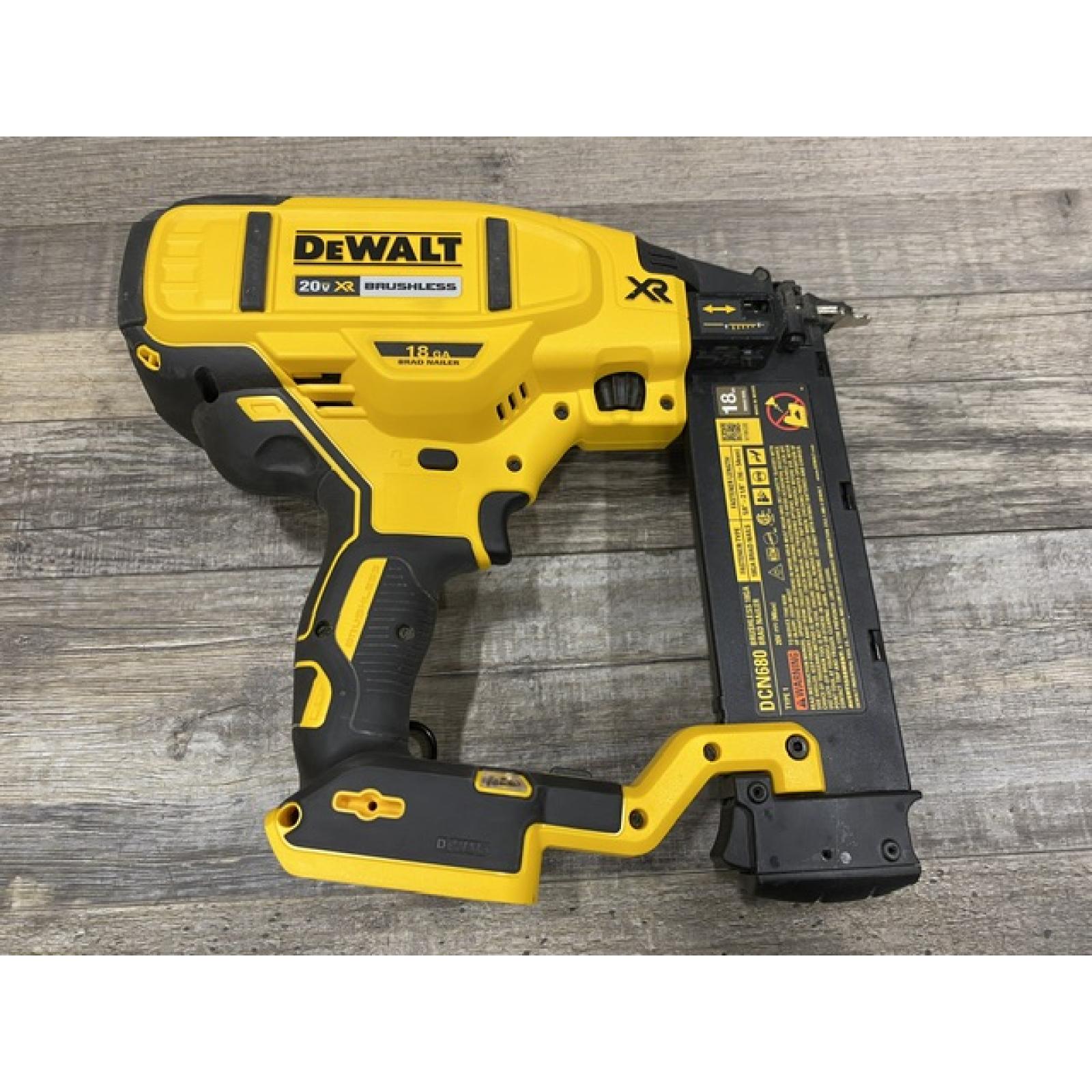 AS-IS DEWALT 20V MAX XR Lithium-Ion Electric Cordless 18-Gauge Brad Nailer (Tool Only)