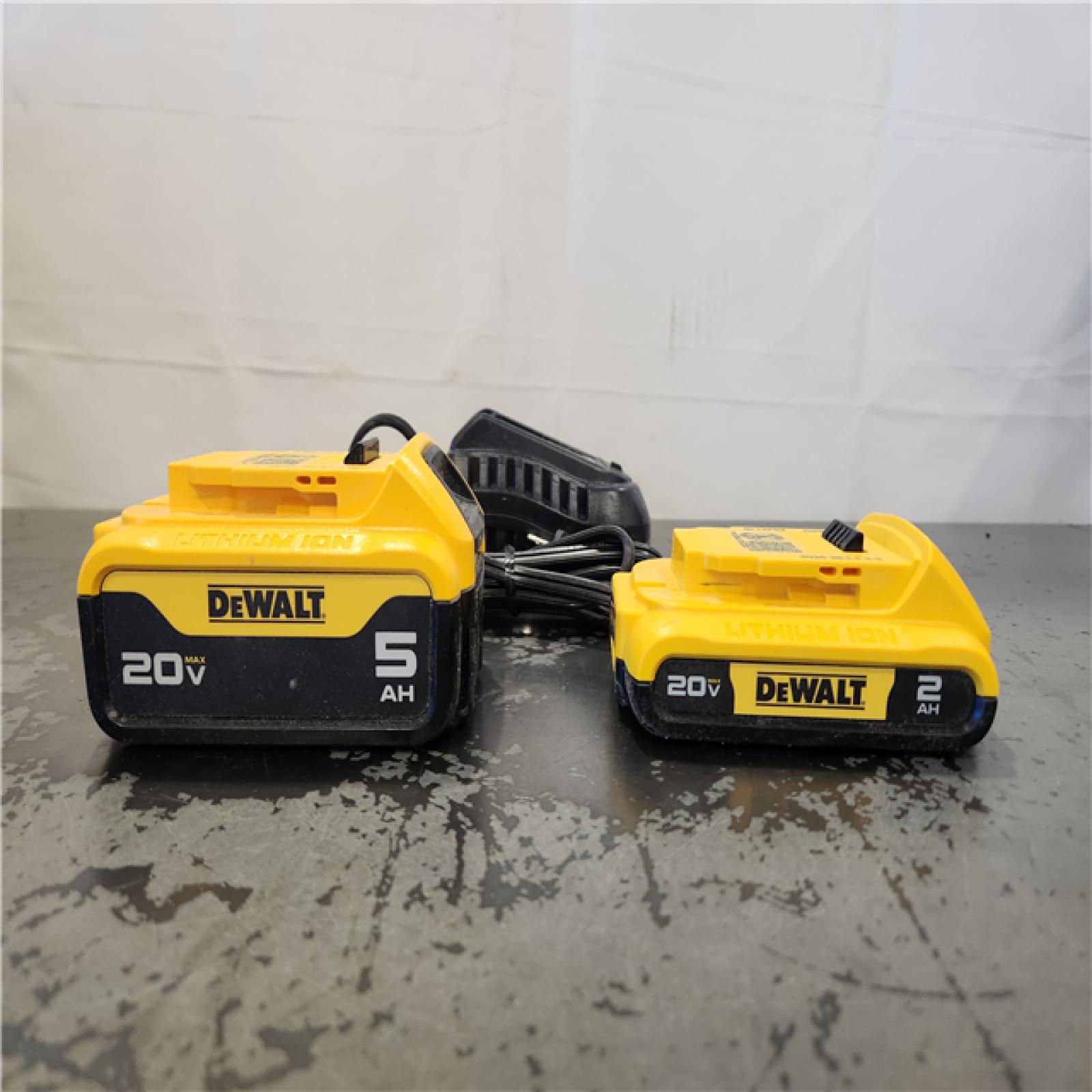 AS-IS- DEWALT 20V MAX Lithium-Ion Battery Kit with 5.0Ah and 2.0Ah Battery and Charger