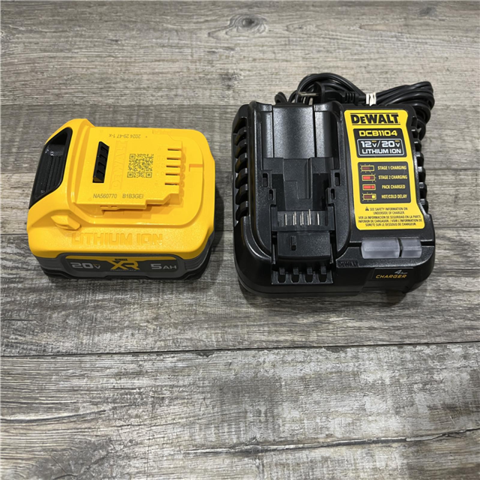 AS-IS DEWALT 20V MAX XR POWERSTACK Lithium-Ion Battery Starter Kit with 5.0Ah Battery and Charger