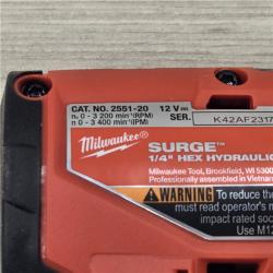 AS-IS Milwaukee M12 FUEL SURGE 12V Cordless 1/4 in. Hex Impact Driver (Tool-Only)