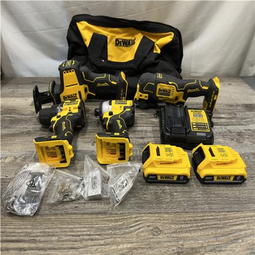 AS-IS DEWALT ATOMIC 20-Volt Lithium-Ion Cordless Brushless (4-Tool) Combo Kit