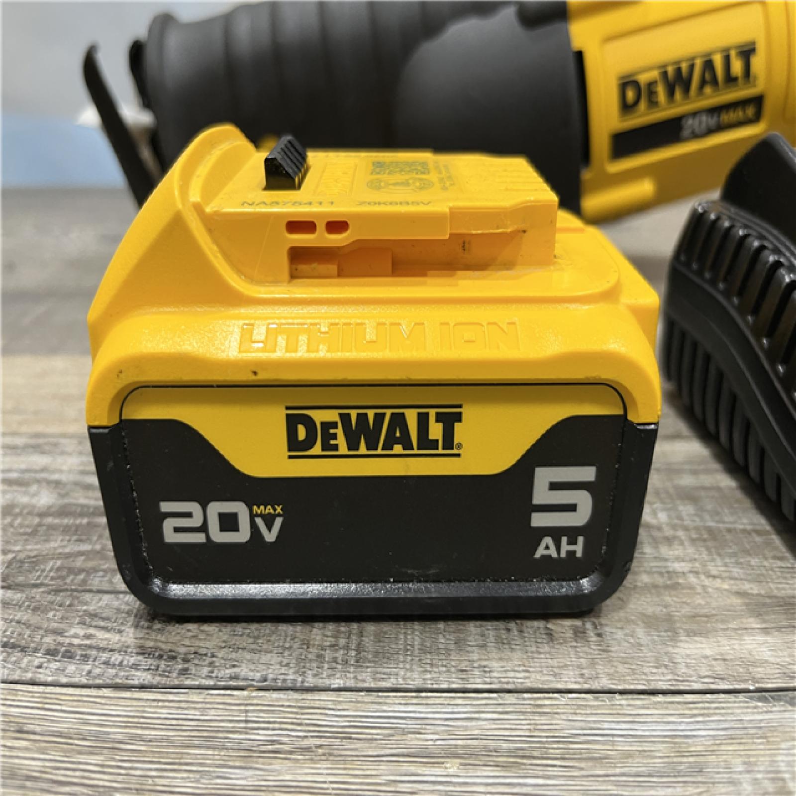 AS-IS DEWALT 20-Volt MAX Lithium-Ion Cordless Reciprocating Saw Kit with Battery 5Ah  Charger and Case