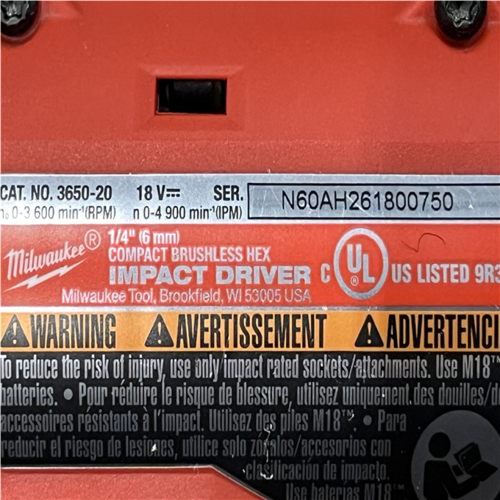 AS-IS Milwaukee 18-Volt Lithium-Ion Compact Brushless Cordless 1/4 in. Impact Driver Kit