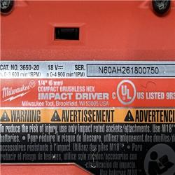 AS-IS Milwaukee 18-Volt Lithium-Ion Compact Brushless Cordless 1/4 in. Impact Driver Kit