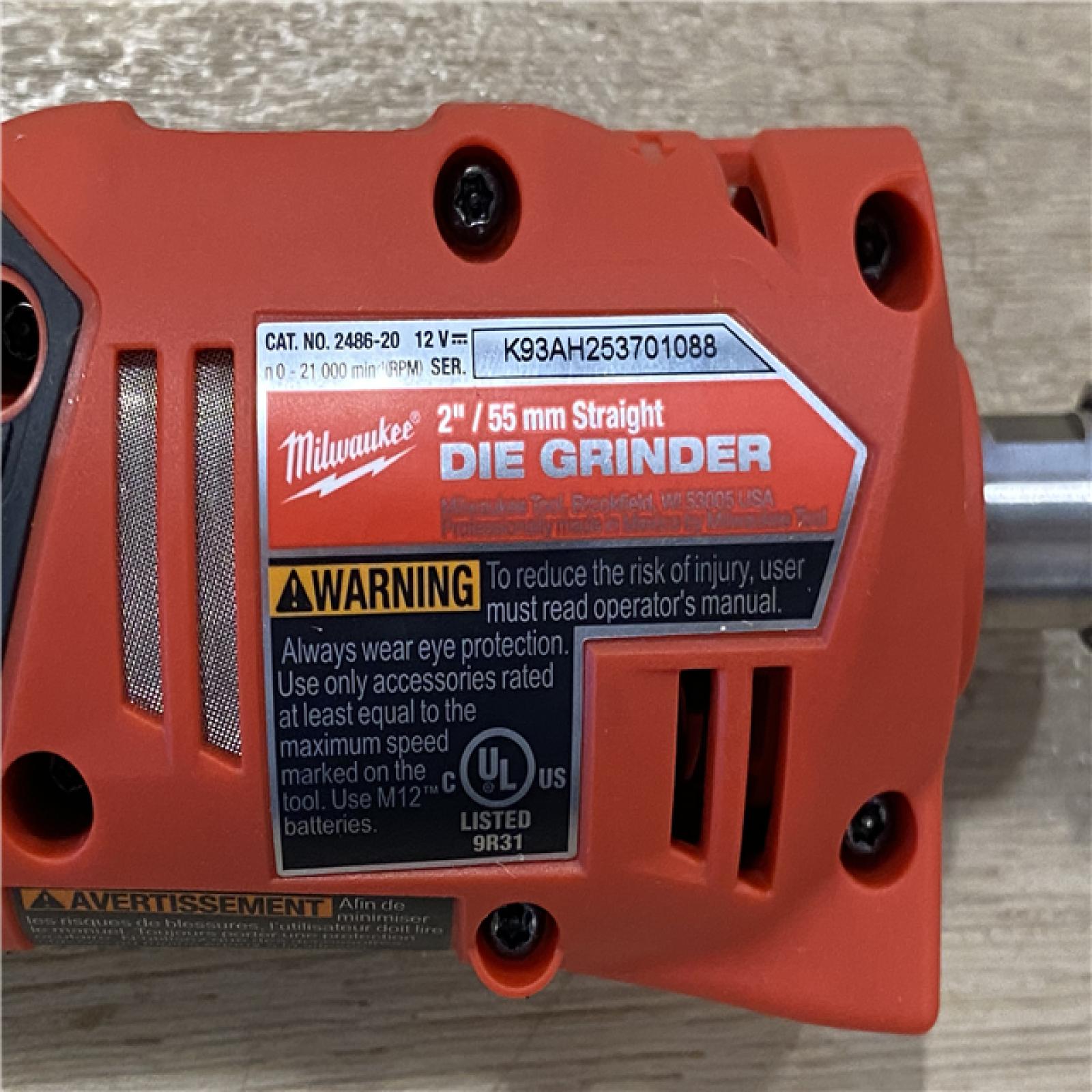 AS-IS Milwaukee FUEL 12V Lithium-Ion Brushless Cordless 1/4 in. Straight Die Grinder (Tool-Only)