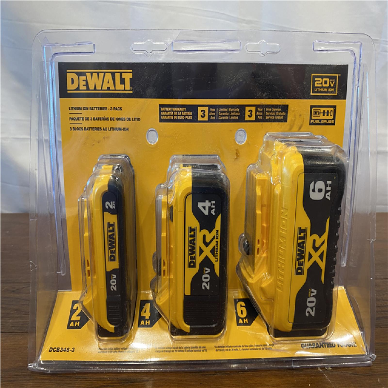 NEW! DEWALT 20V MAX Battery Lithium Ion 3 Pack - DCB346-3